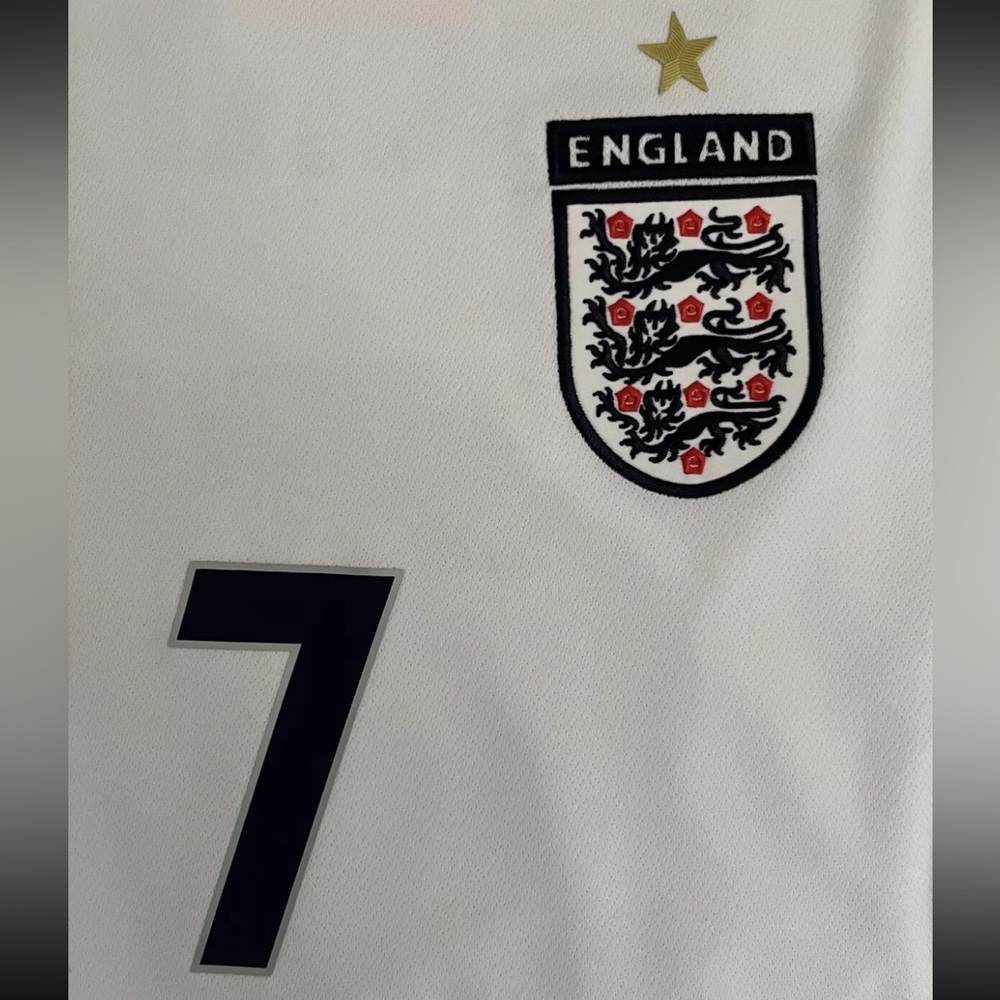 David Beckham #7 England Small Longsleeve Retro soccer Jersey 2006 World Cup - Picture 5 of 6